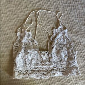 Free People Floral Lace Bralette in Cream